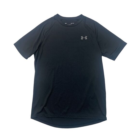 Under Armour T Shirt Mens S Small Black Tech Tee Crew Neck Gym Training Workout - Picture 1 of 9